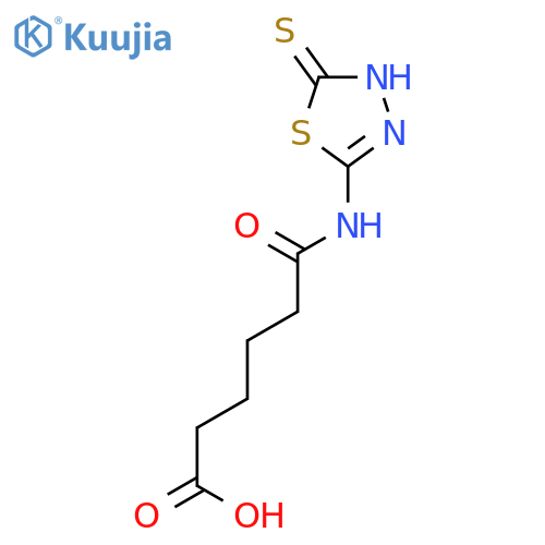 Hexanoic acid, 6-[(4,5-dihydro-5-thioxo-1,3,4-thiadiazol-2-yl)amino]-6-oxo- structure