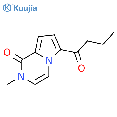 2-methyl-6-(1-oxobutyl)-Pyrrolo[1,2-a]pyrazin-1(2H)-one structure