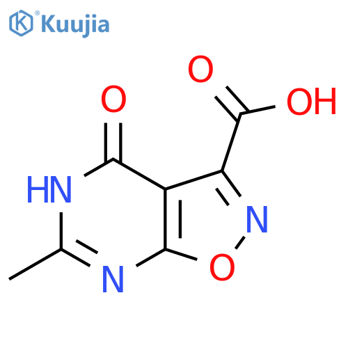 6-methyl-4-oxo-4H,5H-[1,2]oxazolo[5,4-d]pyrimidine-3-carboxylic acid structure