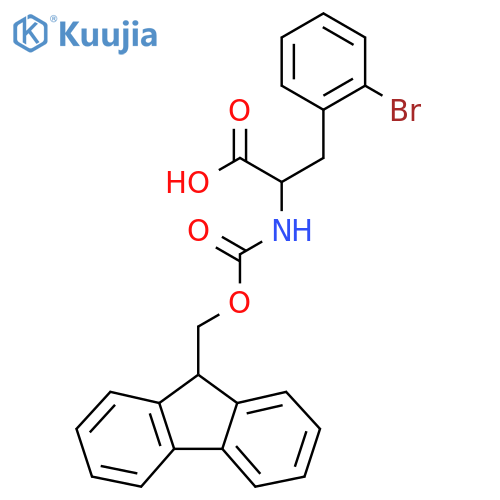 3-(2-bromophenyl)-2-({[(9H-fluoren-9-yl)methoxy]carbonyl}amino)propanoic acid structure