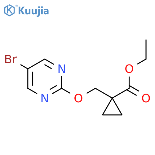 Cyclopropanecarboxylic acid, 1-[[(5-bromo-2-pyrimidinyl)oxy]methyl]-, ethyl ester structure