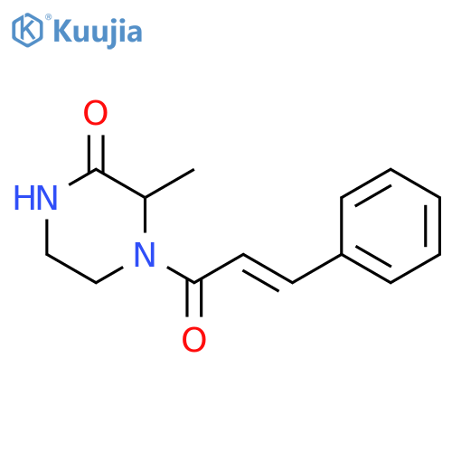 3-methyl-4-(2E)-3-phenylprop-2-enoylpiperazin-2-one structure