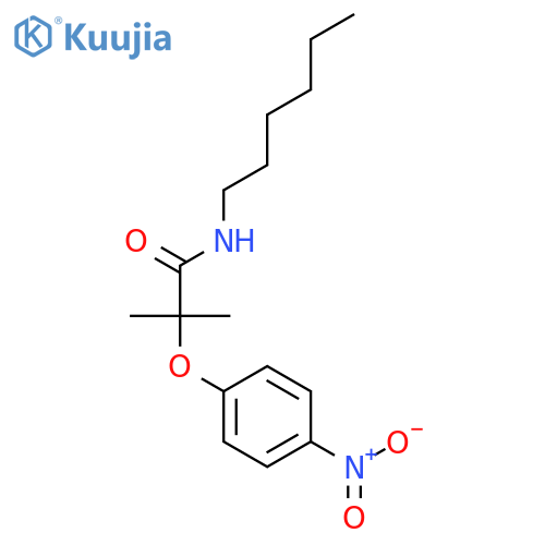 Propanamide, N-hexyl-2-methyl-2-(4-nitrophenoxy)- structure