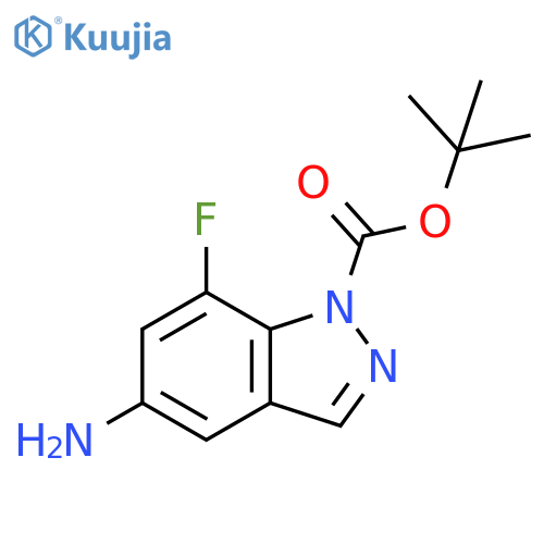 tert-Butyl 5-amino-7-fluoro-1H-indazole-1-carboxylate structure