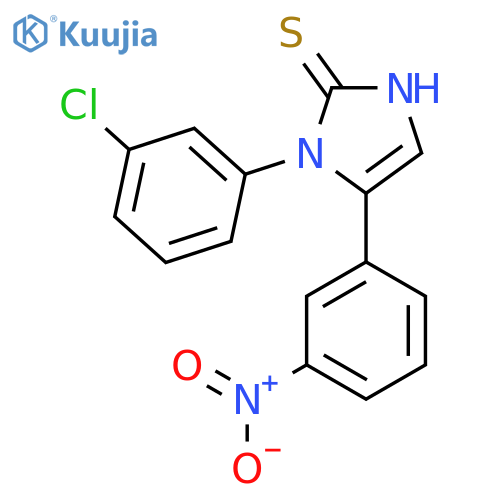 1-(3-chlorophenyl)-5-(3-nitrophenyl)-2,3-dihydro-1H-imidazole-2-thione structure