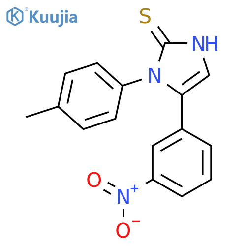 1-(4-methylphenyl)-5-(3-nitrophenyl)-2,3-dihydro-1H-imidazole-2-thione structure