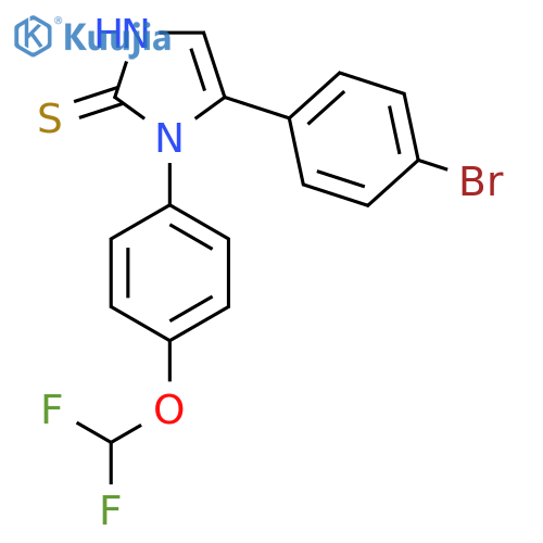 5-(4-Bromophenyl)-1-[4-(difluoromethoxy)phenyl]-1H-imidazole-2-thiol structure