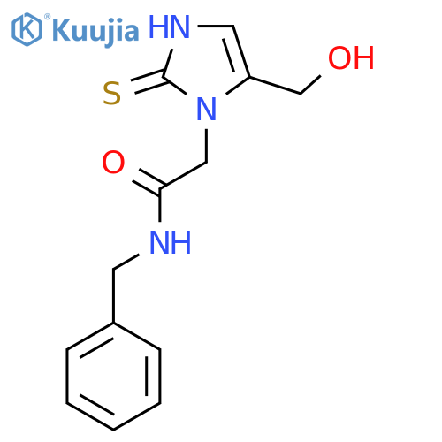 N-benzyl-2-[5-(hydroxymethyl)-2-sulfanyl-1H-imidazol-1-yl]acetamide structure