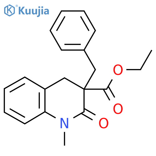 Ethyl 3-benzyl-1-methyl-2-oxo-1,2,3,4-tetrahydro-3-quinolinecarboxylate structure