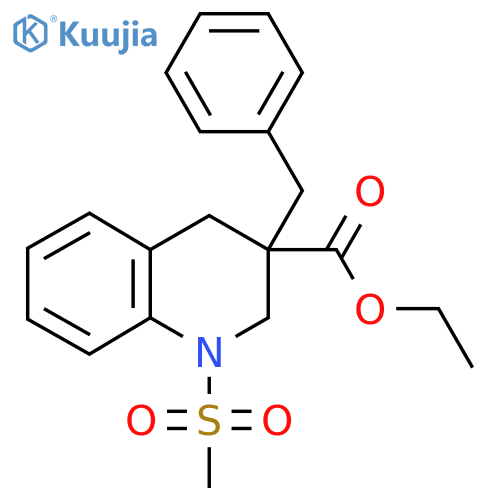 Ethyl 3-benzyl-1-(methylsulfonyl)-1,2,3,4-tetrahydro-3-quinolinecarboxylate structure