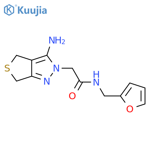 2-{3-amino-2H,4H,6H-thieno[3,4-c]pyrazol-2-yl}-N-[(furan-2-yl)methyl]acetamide structure
