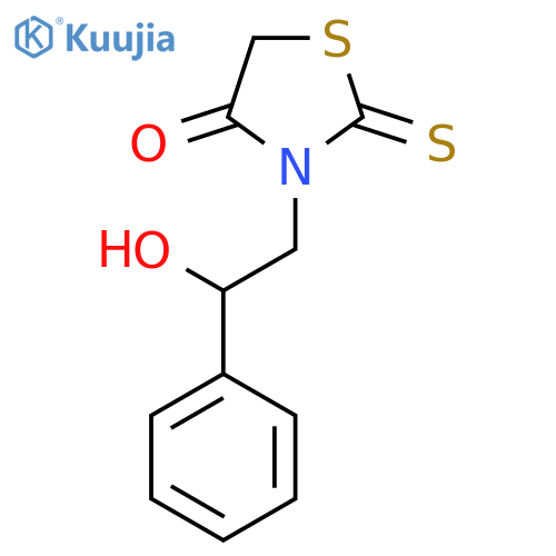 3-(2-hydroxy-2-phenylethyl)-2-sulfanylidene-1,3-thiazolidin-4-one structure