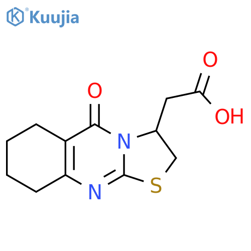 2-{5-oxo-2H,3H,5H,6H,7H,8H,9H-[1,3]thiazolo[2,3-b]quinazolin-3-yl}acetic acid structure
