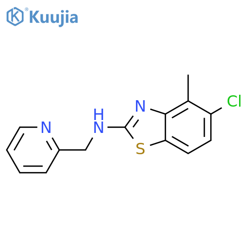 5-chloro-4-methyl-N-[(pyridin-2-yl)methyl]-1,3-benzothiazol-2-amine structure