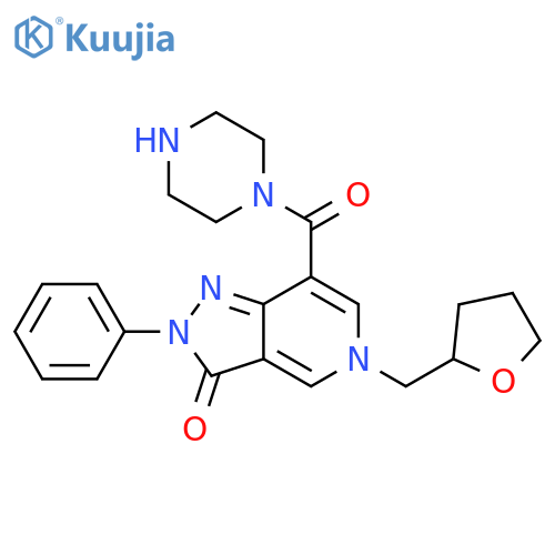 5-(oxolan-2-yl)methyl-2-phenyl-7-(piperazine-1-carbonyl)-2H,3H,5H-pyrazolo4,3-cpyridin-3-one structure