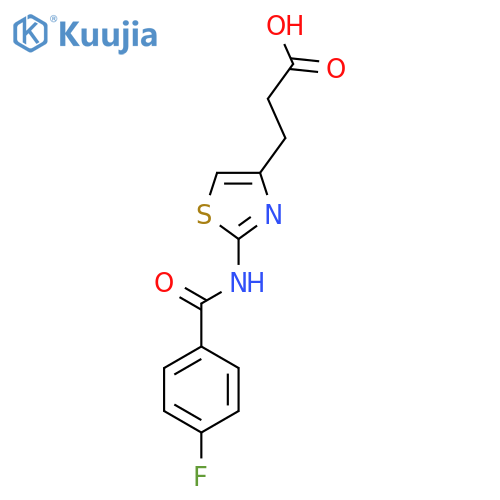 3-[2-(4-fluorobenzamido)-1,3-thiazol-4-yl]propanoic acid structure