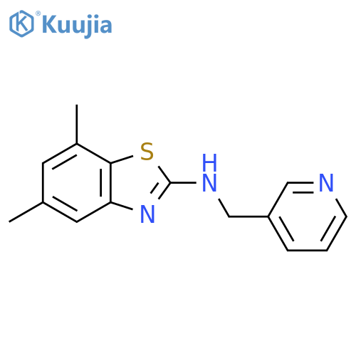 5,7-dimethyl-N-[(pyridin-3-yl)methyl]-1,3-benzothiazol-2-amine structure