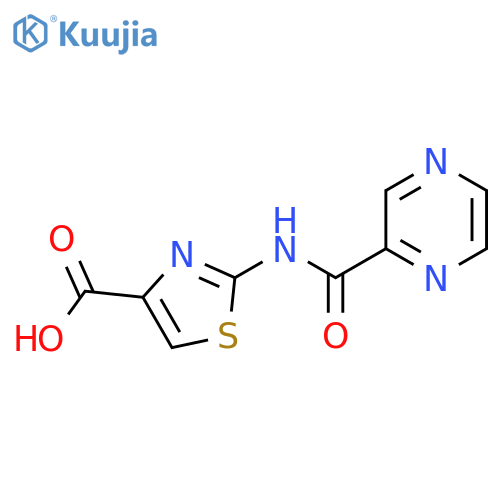 2-(pyrazine-2-amido)-1,3-thiazole-4-carboxylic acid structure
