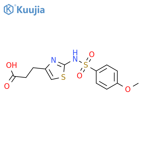 3-[2-(4-methoxybenzenesulfonamido)-1,3-thiazol-4-yl]propanoic acid structure