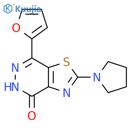 7-(2-Furyl)-2-pyrrolidin-1-yl[1,3]thiazolo[4,5-d]pyridazin-4(5H)-one structure