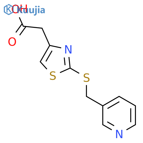 2-(2-{[(pyridin-3-yl)methyl]sulfanyl}-1,3-thiazol-4-yl)acetic acid structure