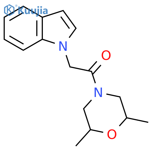 1-(2,6-dimethylmorpholin-4-yl)-2-(1H-indol-1-yl)ethan-1-one structure