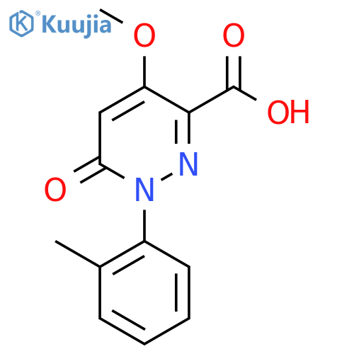 4-methoxy-1-(2-methylphenyl)-6-oxo-1,6-dihydropyridazine-3-carboxylic acid structure