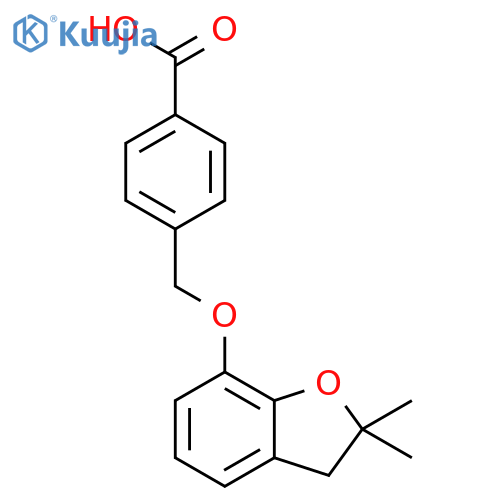 4-{[(2,2-dimethyl-2,3-dihydro-1-benzofuran-7-yl)oxy]methyl}benzoic acid structure