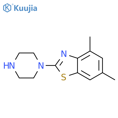 4,6-dimethyl-2-(piperazin-1-yl)-1,3-benzothiazole structure