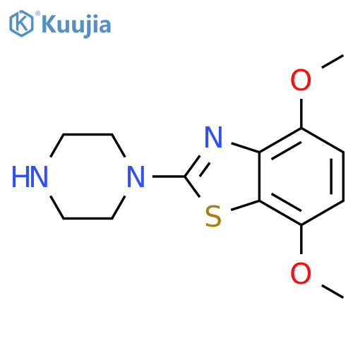 4,7-dimethoxy-2-(piperazin-1-yl)-1,3-benzothiazole structure