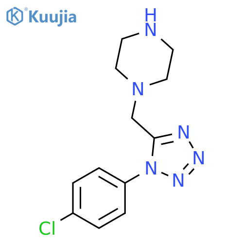 1-{1-(4-chlorophenyl)-1H-1,2,3,4-tetrazol-5-ylmethyl}piperazine structure