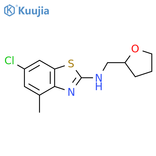 6-chloro-4-methyl-N-[(oxolan-2-yl)methyl]-1,3-benzothiazol-2-amine structure