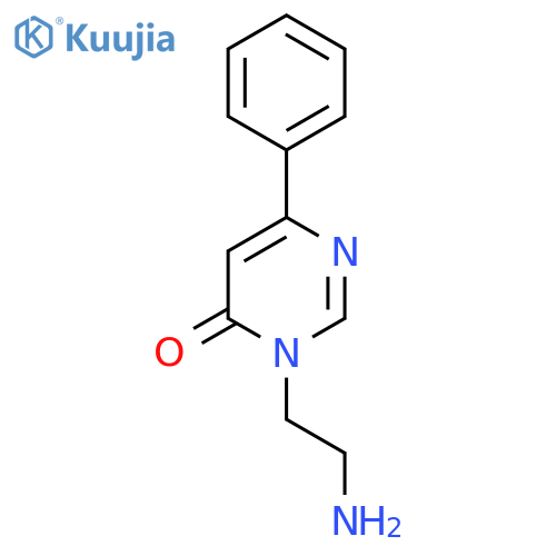 3-(2-aminoethyl)-6-phenyl-3,4-dihydropyrimidin-4-one structure