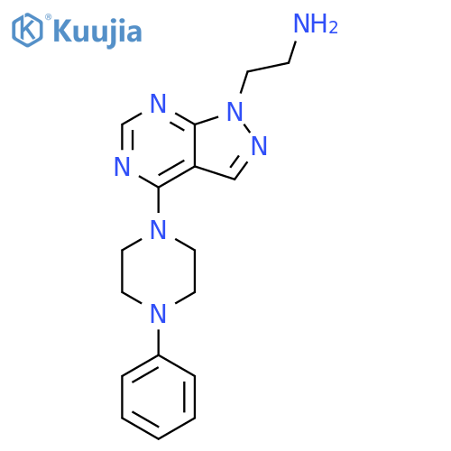 2-4-(4-phenylpiperazin-1-yl)-1h-pyrazolo3,4-dpyrimidin-1-ylethan-1-amine structure