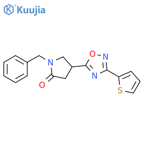 1-benzyl-4-[3-(thiophen-2-yl)-1,2,4-oxadiazol-5-yl]pyrrolidin-2-one structure