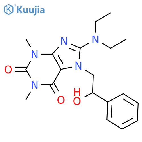 8-(diethylamino)-7-(2-hydroxy-2-phenylethyl)-1,3-dimethyl-2,3,6,7-tetrahydro-1H-purine-2,6-dione structure