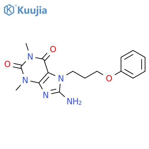 8-amino-1,3-dimethyl-7-(3-phenoxypropyl)-2,3,6,7-tetrahydro-1H-purine-2,6-dione structure