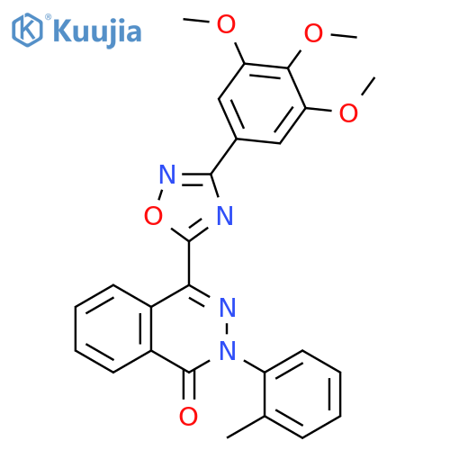 2-(2-methylphenyl)-4-[3-(3,4,5-trimethoxyphenyl)-1,2,4-oxadiazol-5-yl]-1,2-dihydrophthalazin-1-one structure