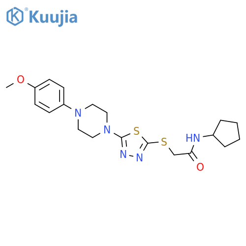 N-cyclopentyl-2-({5-[4-(4-methoxyphenyl)piperazin-1-yl]-1,3,4-thiadiazol-2-yl}sulfanyl)acetamide structure