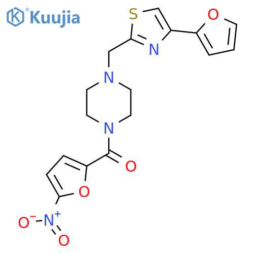 1-{[4-(furan-2-yl)-1,3-thiazol-2-yl]methyl}-4-(5-nitrofuran-2-carbonyl)piperazine structure