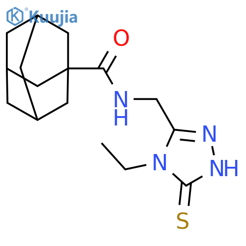 N-[(4-ethyl-5-sulfanyl-4H-1,2,4-triazol-3-yl)methyl]adamantane-1-carboxamide structure