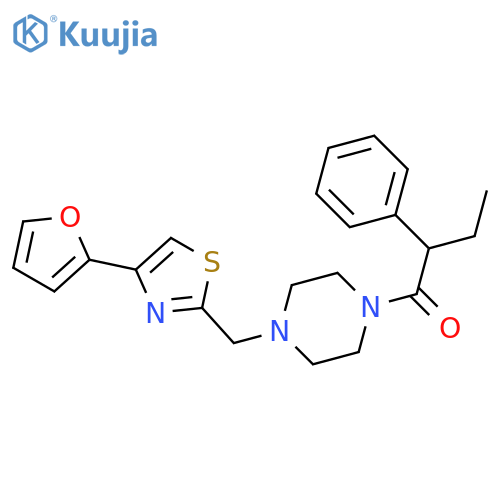 1-(4-{[4-(furan-2-yl)-1,3-thiazol-2-yl]methyl}piperazin-1-yl)-2-phenylbutan-1-one structure