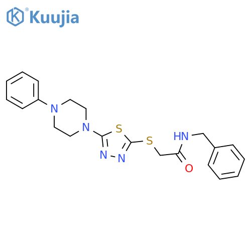 N-benzyl-2-{[5-(4-phenylpiperazin-1-yl)-1,3,4-thiadiazol-2-yl]sulfanyl}acetamide structure