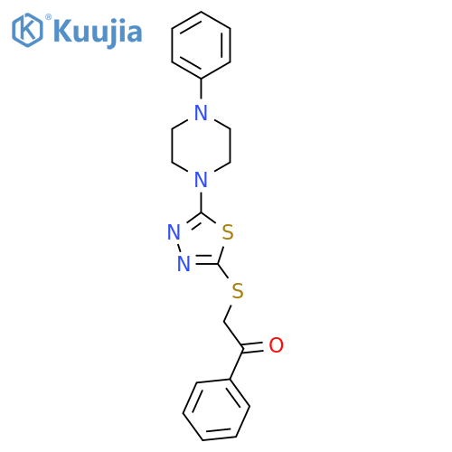1-phenyl-2-{[5-(4-phenylpiperazin-1-yl)-1,3,4-thiadiazol-2-yl]sulfanyl}ethan-1-one structure