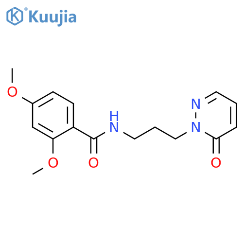 2,4-dimethoxy-N-[3-(6-oxo-1,6-dihydropyridazin-1-yl)propyl]benzamide structure