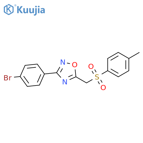 3-(4-bromophenyl)-5-[(4-methylbenzenesulfonyl)methyl]-1,2,4-oxadiazole structure