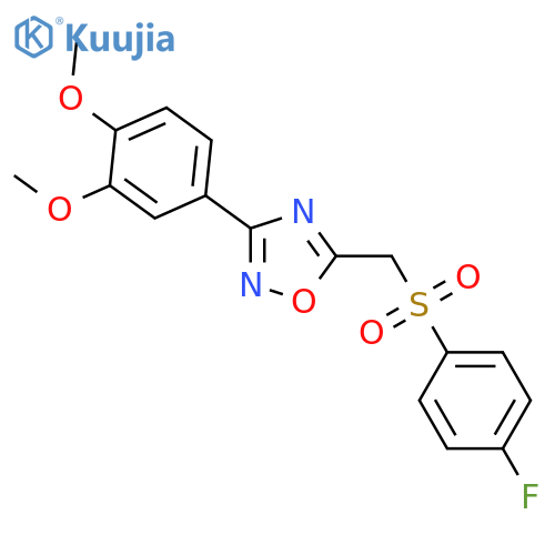 3-(3,4-dimethoxyphenyl)-5-[(4-fluorobenzenesulfonyl)methyl]-1,2,4-oxadiazole structure