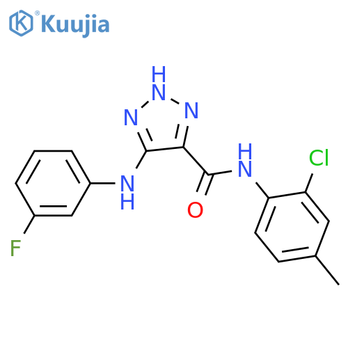 N-(2-chloro-4-methylphenyl)-5-[(3-fluorophenyl)amino]-1H-1,2,3-triazole-4-carboxamide structure