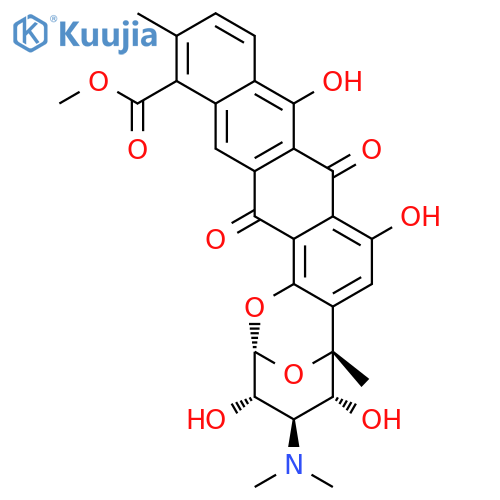 2,6-Epoxy-2H-naphthaceno[1,2-b]oxocin-14-carboxylicacid,4-(dimethylamino)-3,4,5,6,9,16-hexahydro-3,5,8,10-tetrahydroxy-6,13-dimethyl-9,16-dioxo-,methyl ester, (2R,3S,4R,5R,6R)- structure