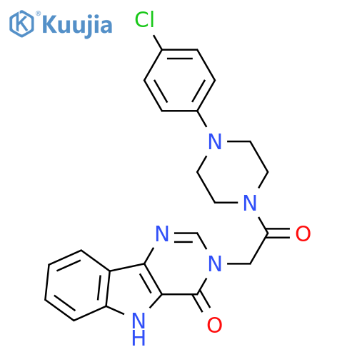 3-{2-[4-(4-chlorophenyl)piperazin-1-yl]-2-oxoethyl}-3H,4H,5H-pyrimido[5,4-b]indol-4-one structure